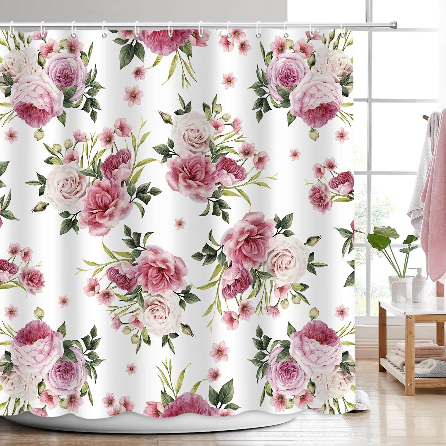 Custom Printed Bath Curtain — custom printed polyester bath curtain