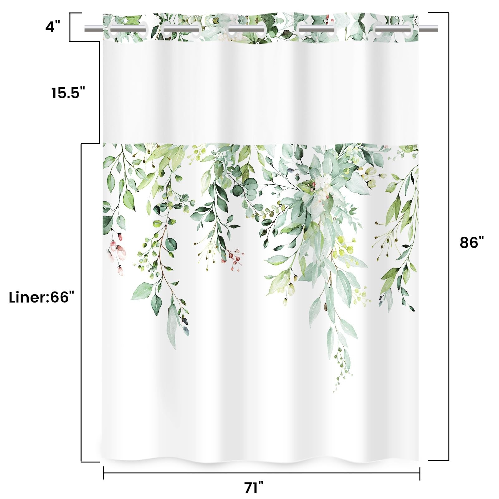Custom Printed Bath Curtain — custom printed polyester bath curtain detail view