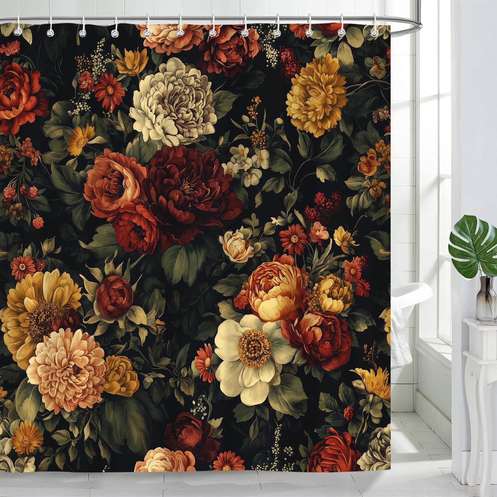 Custom Printed Bath Curtain — custom printed polyester bath curtain detail view