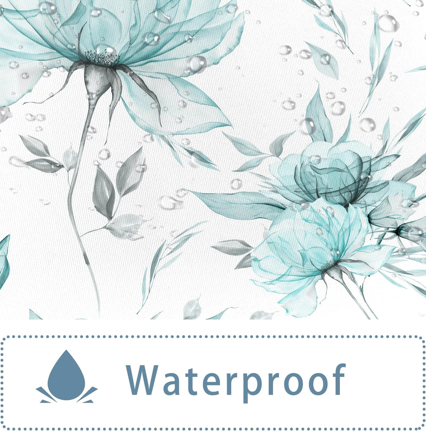 Custom Printed Bath Curtain — custom printed polyester bath curtain detail view