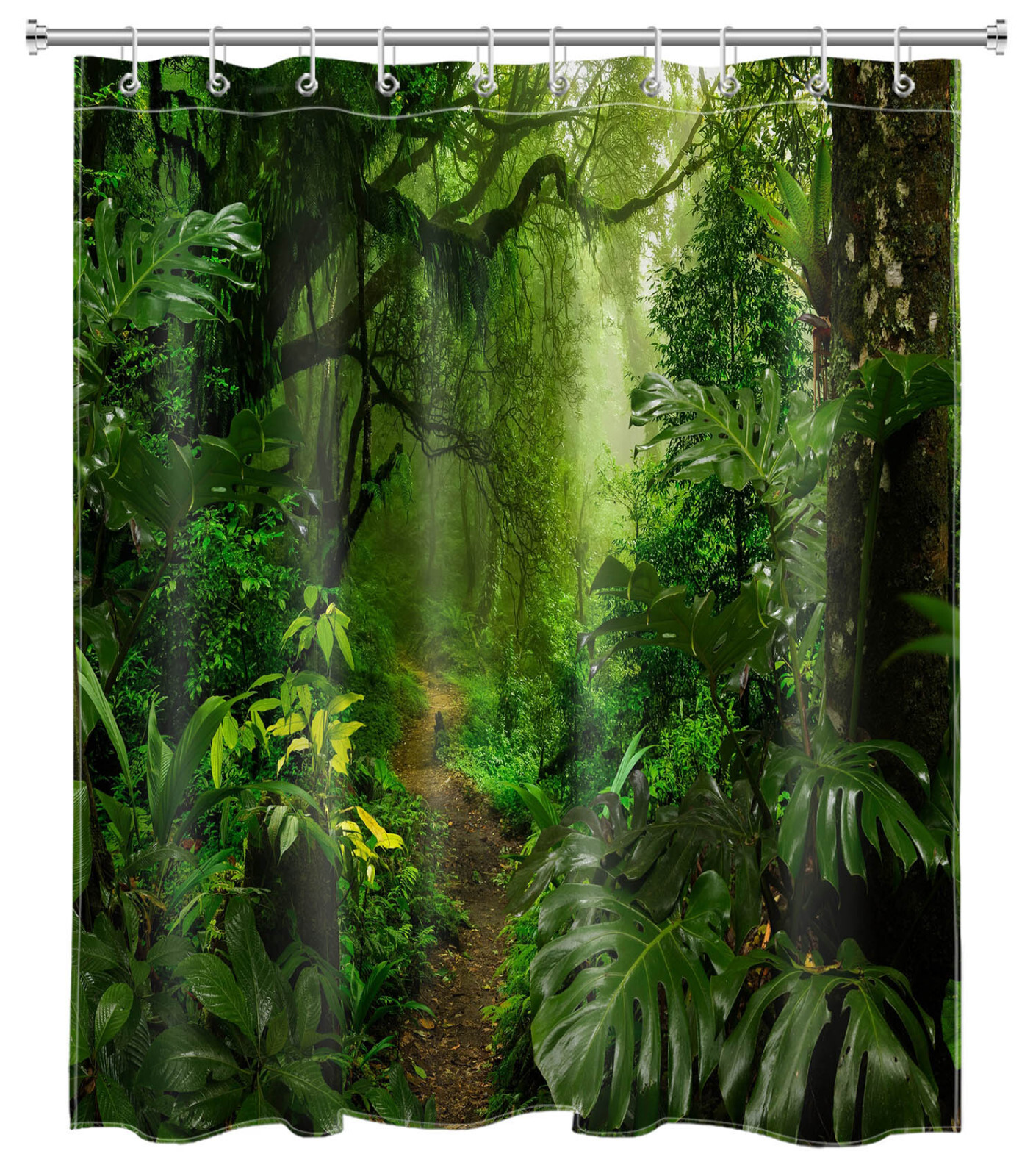 Custom Printed Bath Curtain — custom printed polyester bath curtain detail view