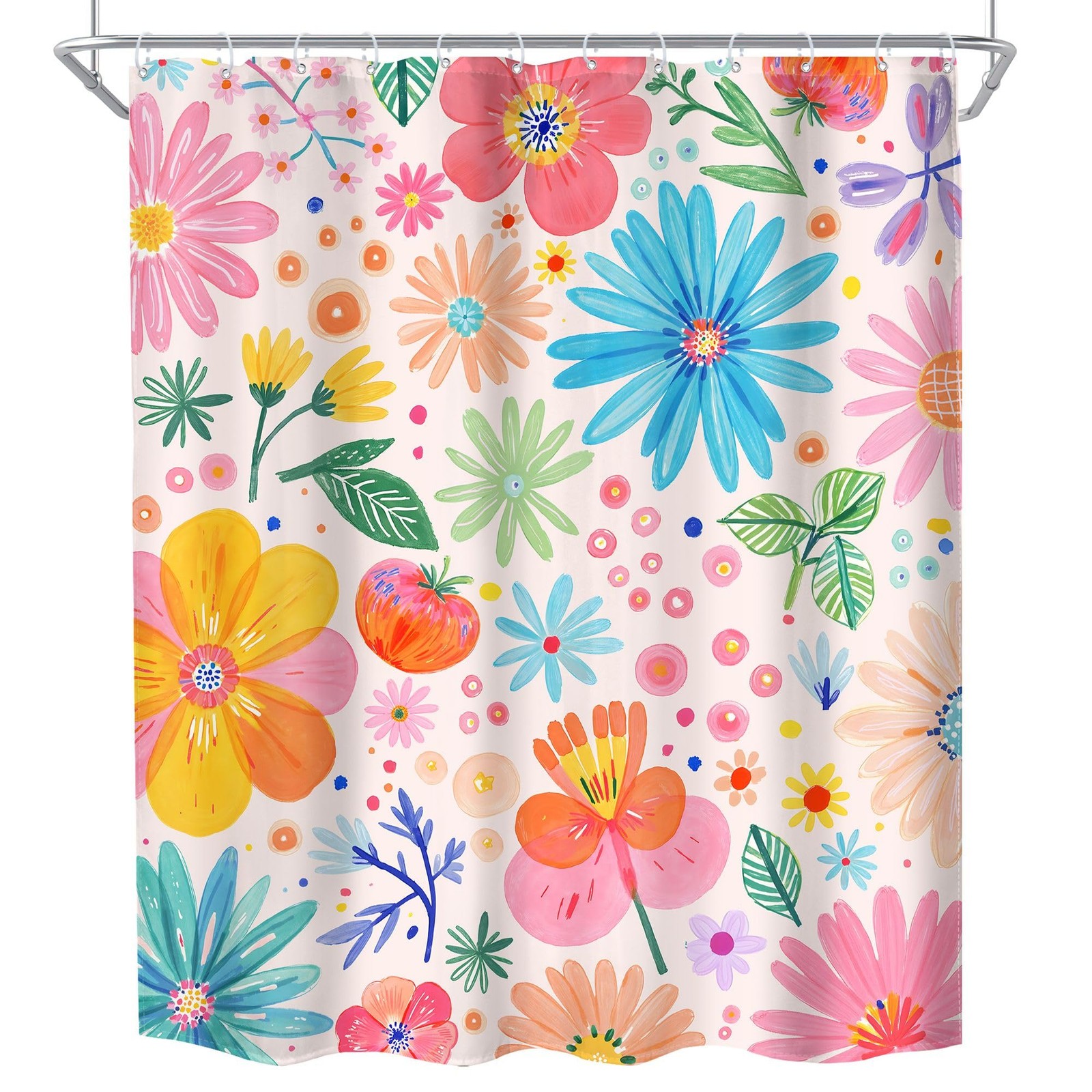Custom Printed Bath Curtain — custom printed polyester bath curtain detail view