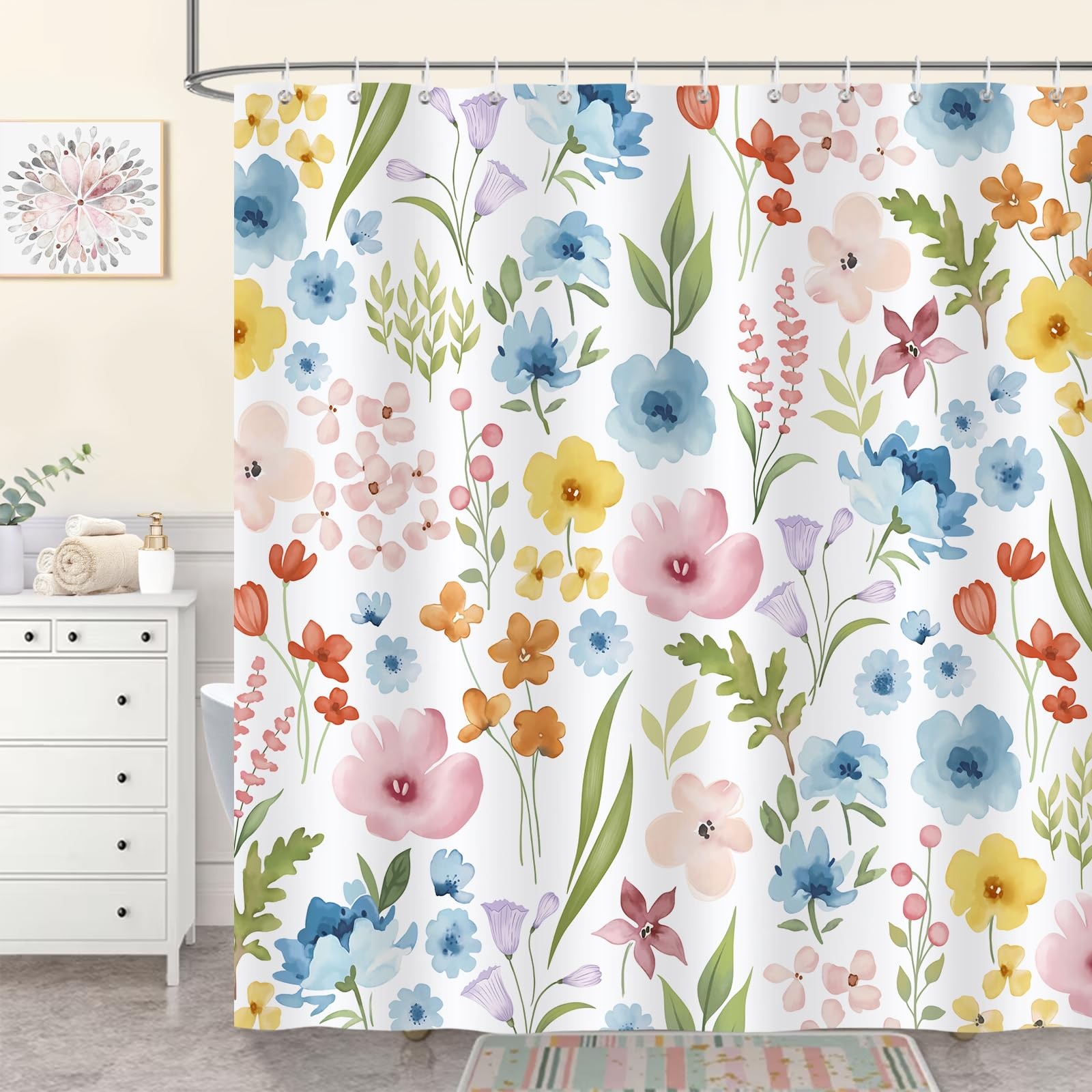 Custom Printed Bath Curtain — custom printed polyester bath curtain