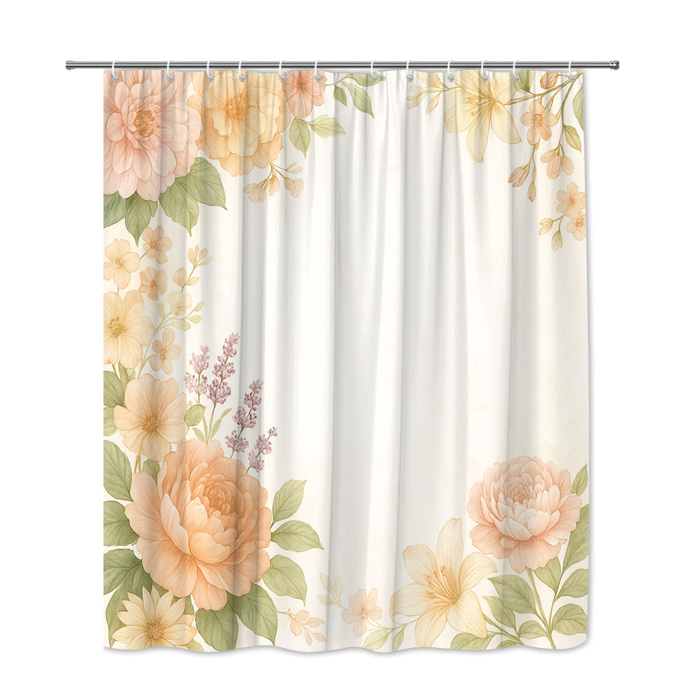 Custom Printed Bath Curtain — custom printed polyester bath curtain detail view