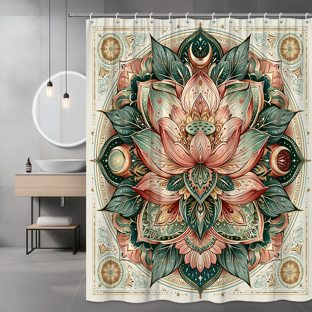 Custom Printed Bath Curtain — custom printed polyester bath curtain