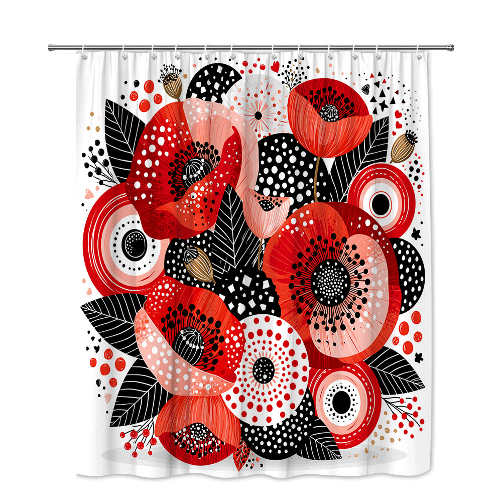Custom Printed Bath Curtain — custom printed polyester bath curtain detail view
