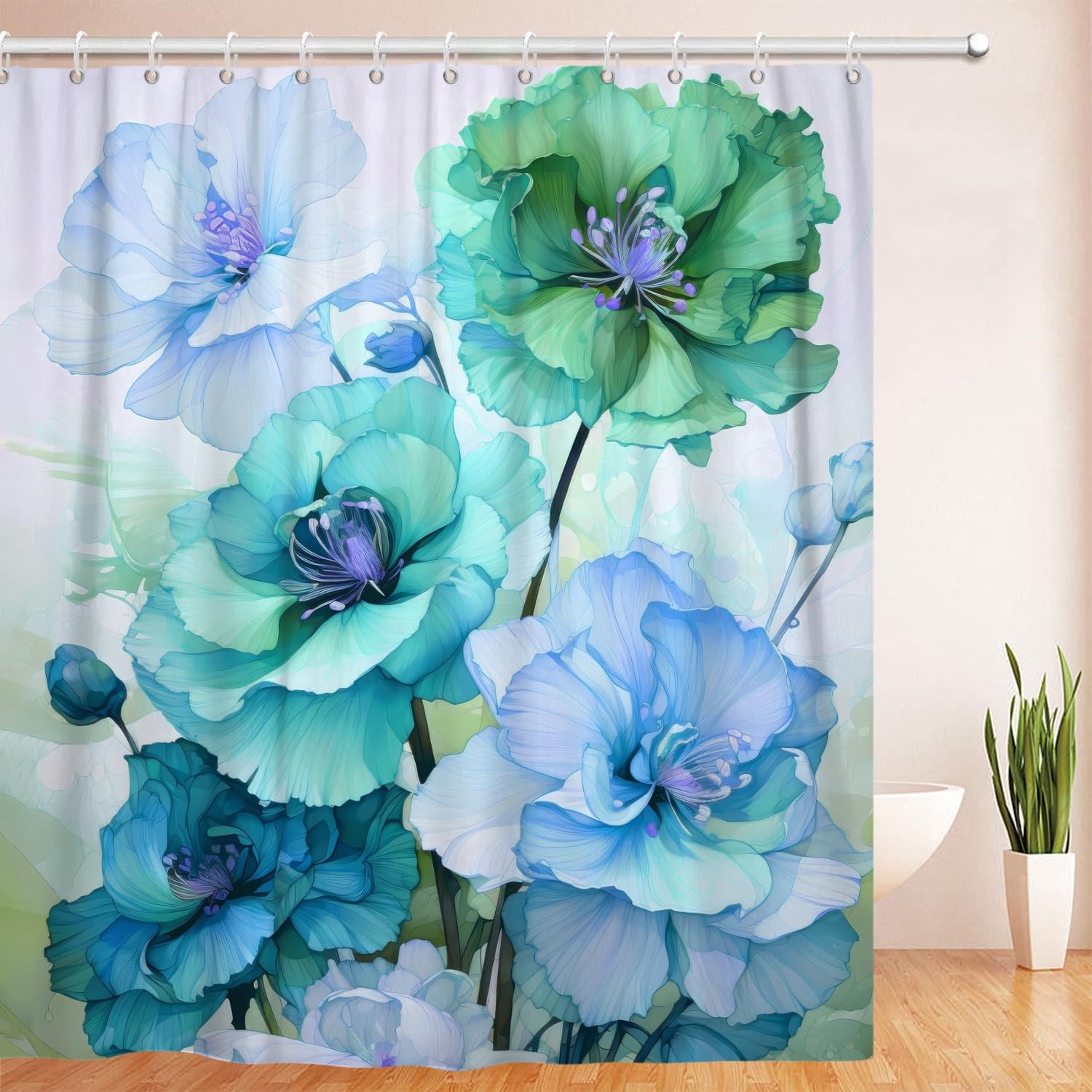 Custom Printed Bath Curtain — custom printed polyester bath curtain