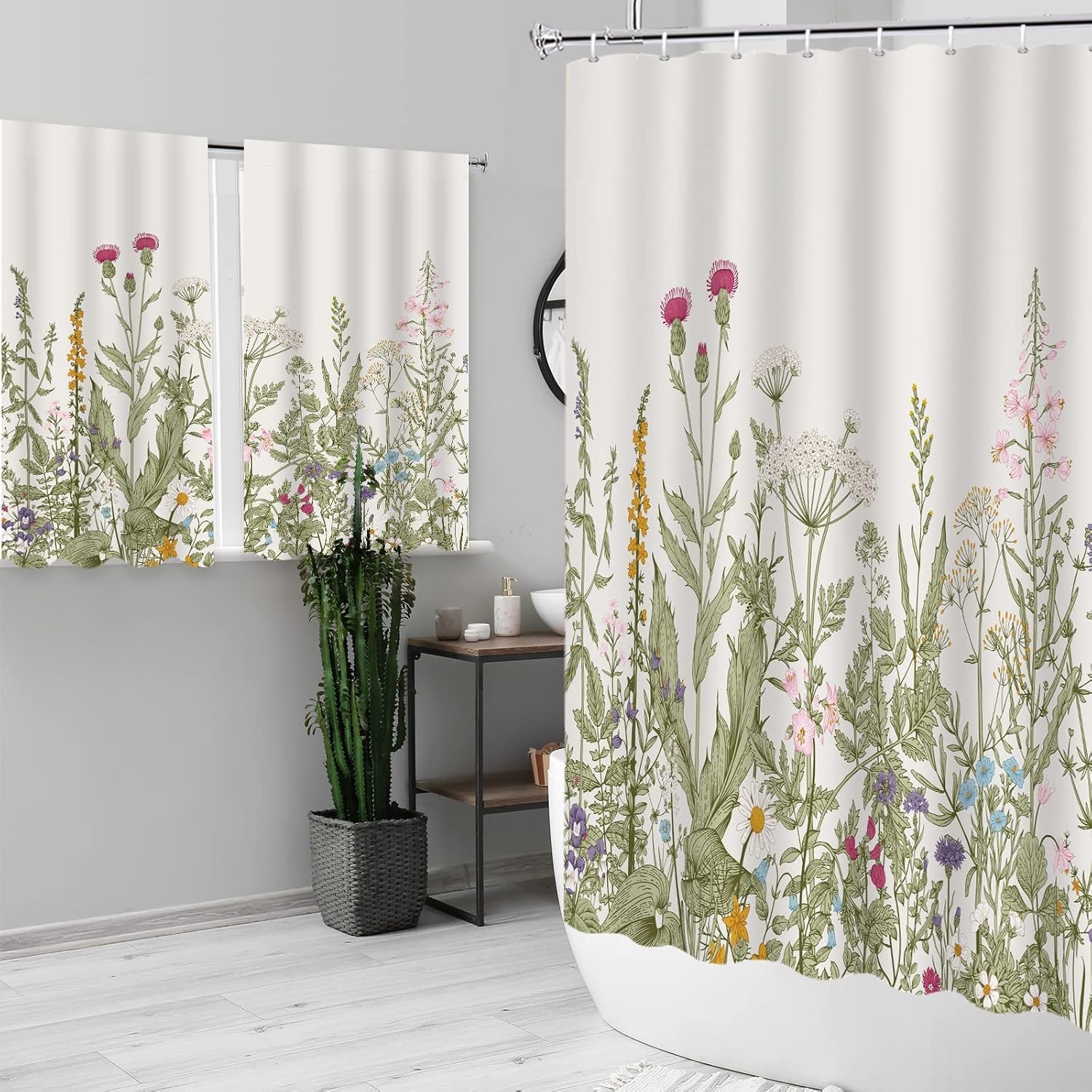Custom Printed Bath Curtain — custom printed polyester bath curtain detail view