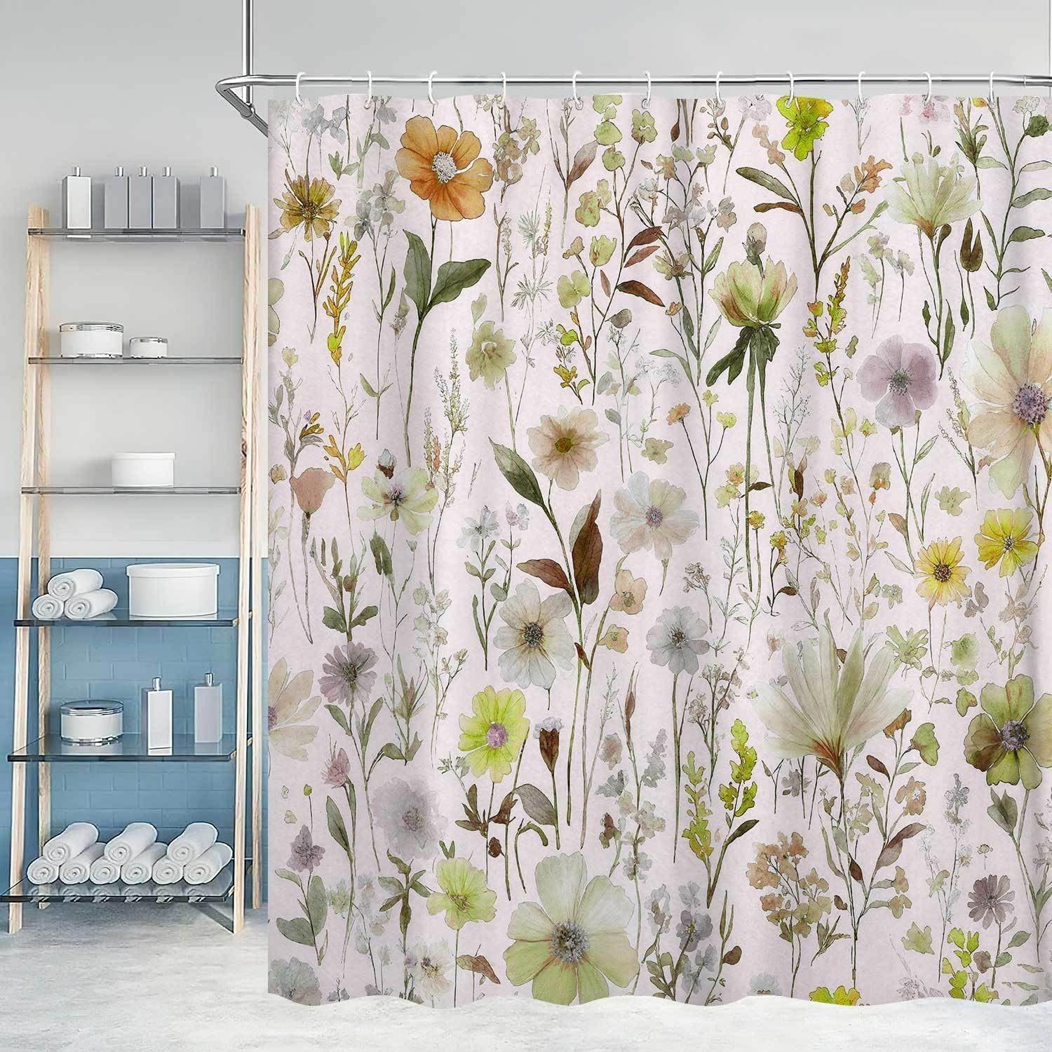 Custom Printed Bath Curtain — custom printed polyester bath curtain detail view