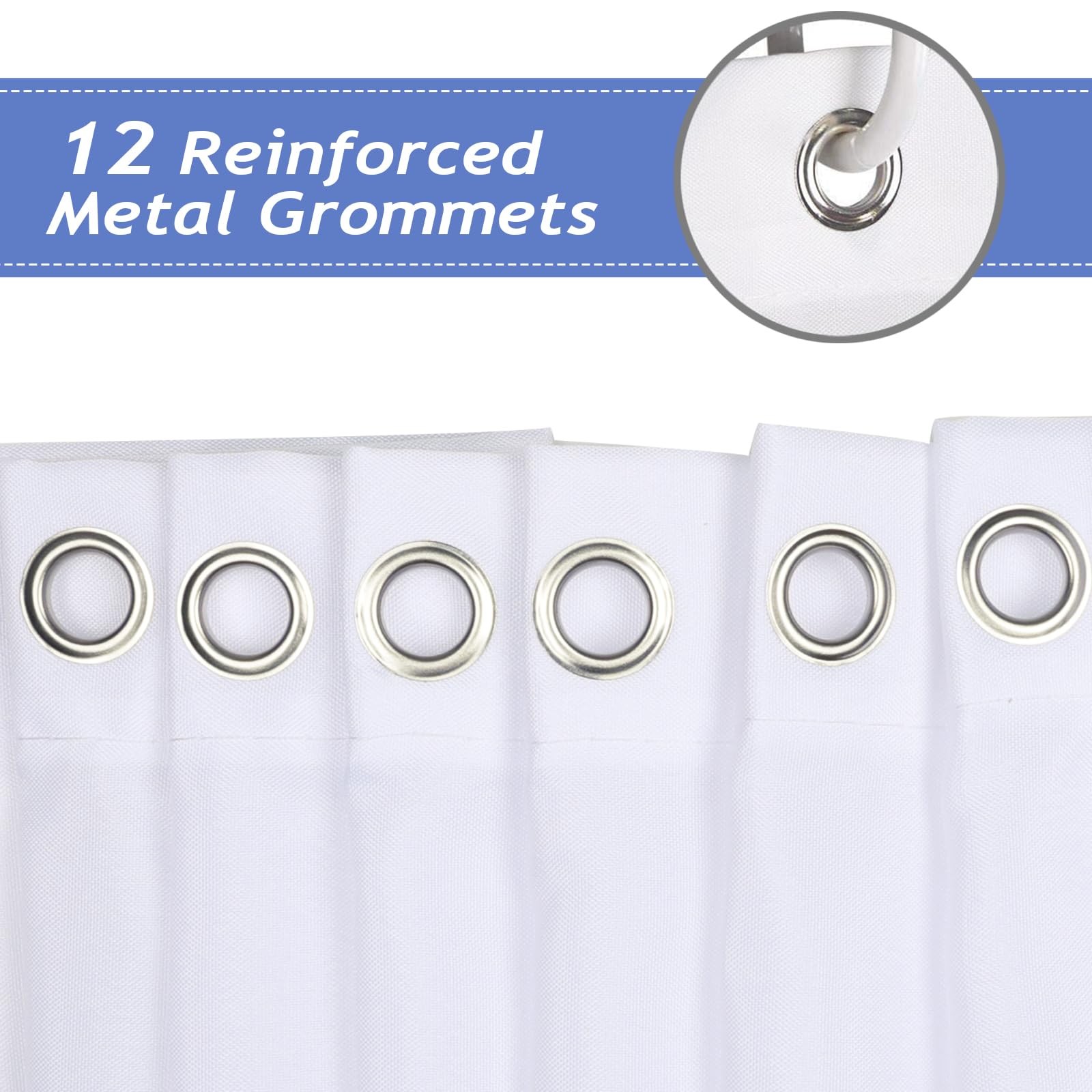 Custom Printed Bath Curtain — custom printed polyester bath curtain detail view