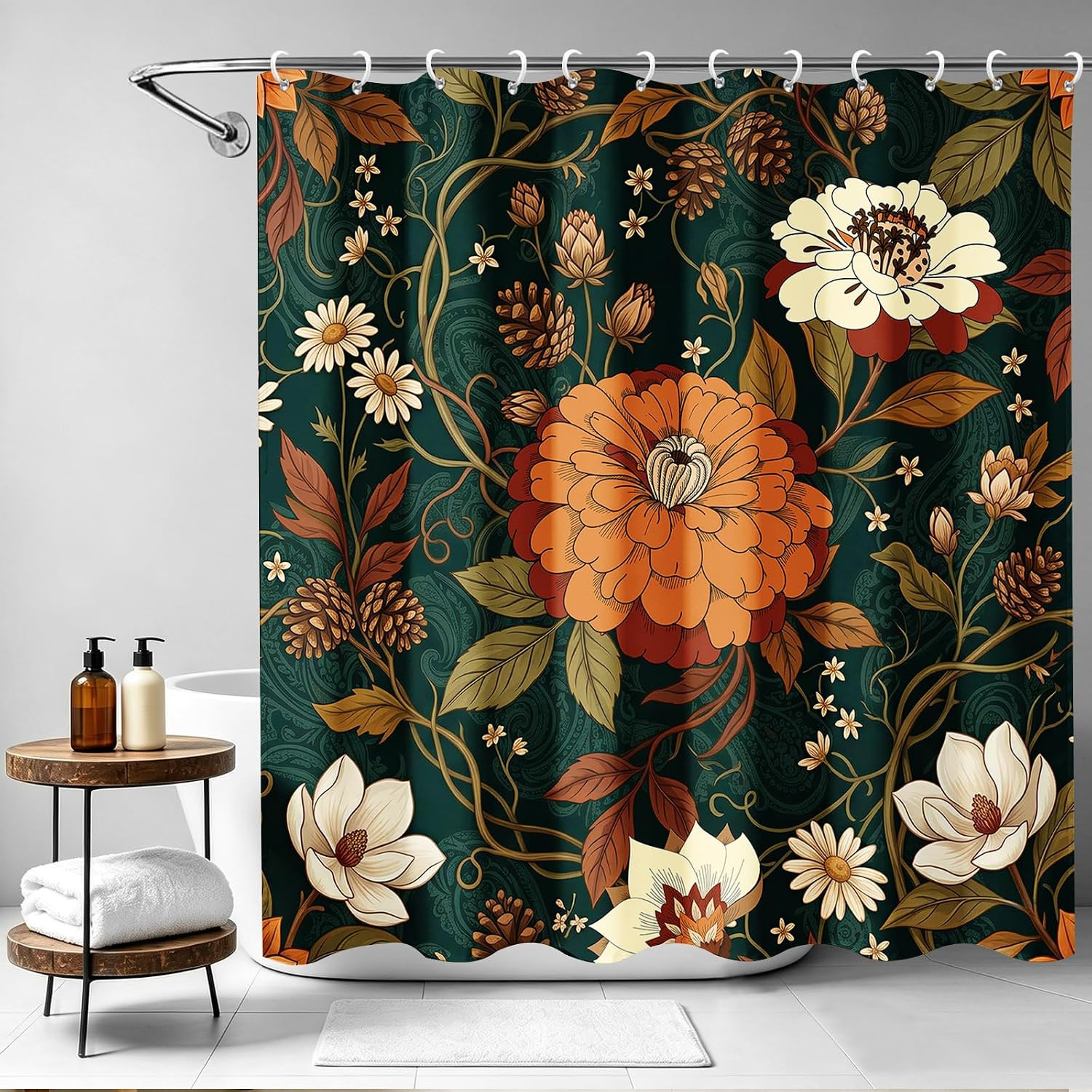 Custom Printed Bath Curtain — custom printed polyester bath curtain detail view