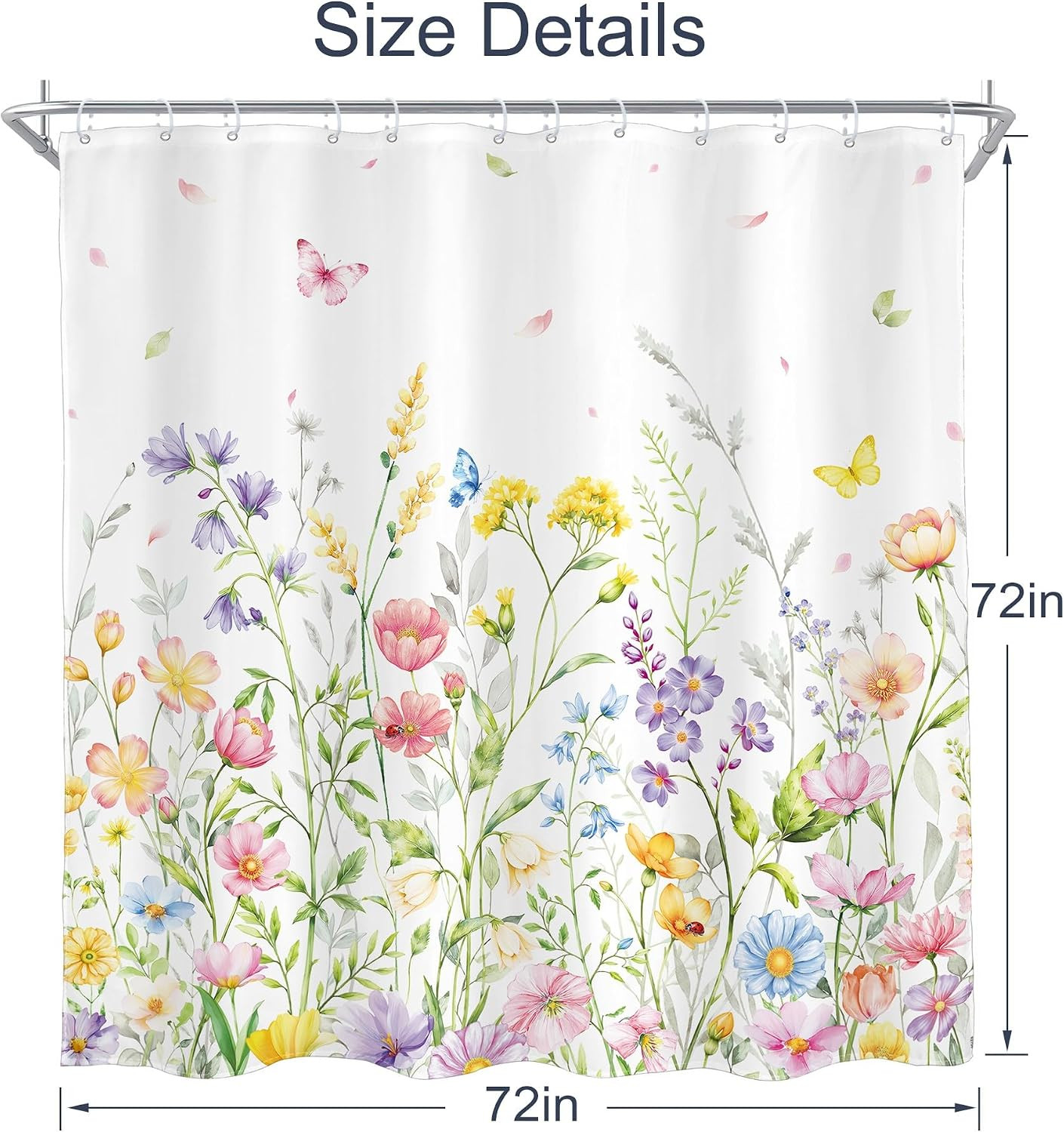 Custom Printed Bath Curtain — custom printed polyester bath curtain detail view