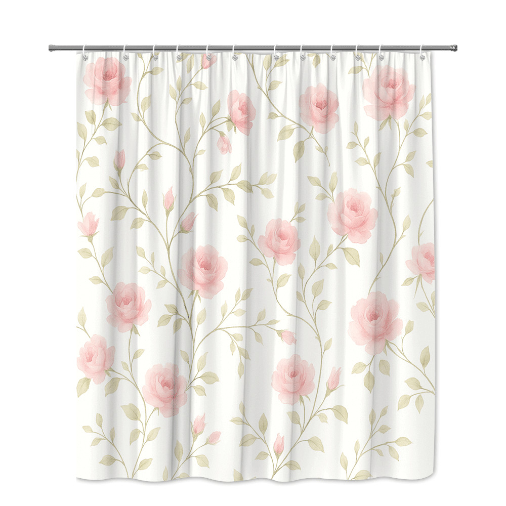 Custom Printed Bath Curtain — custom printed polyester bath curtain detail view