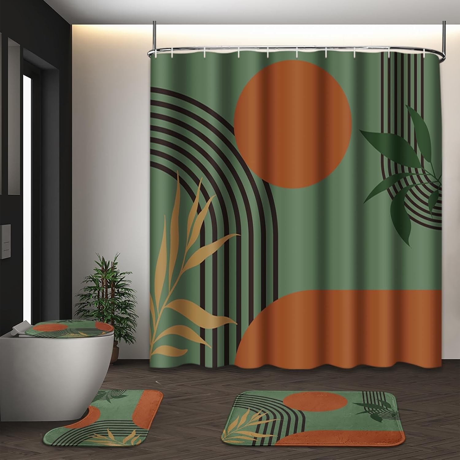 Custom Printed Bath Curtain — custom printed polyester bath curtain