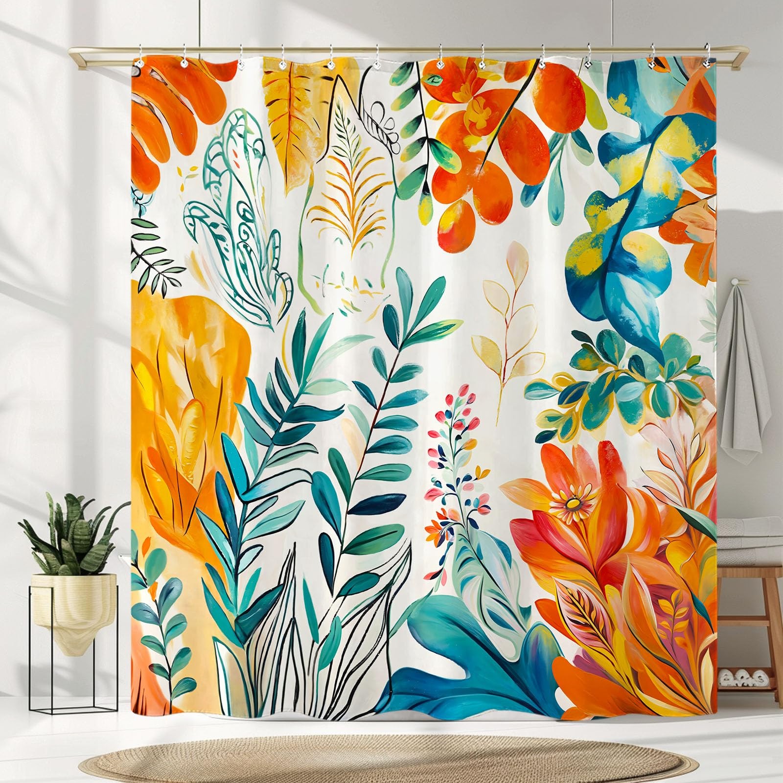 Custom Printed Bath Curtain — custom printed polyester bath curtain detail view