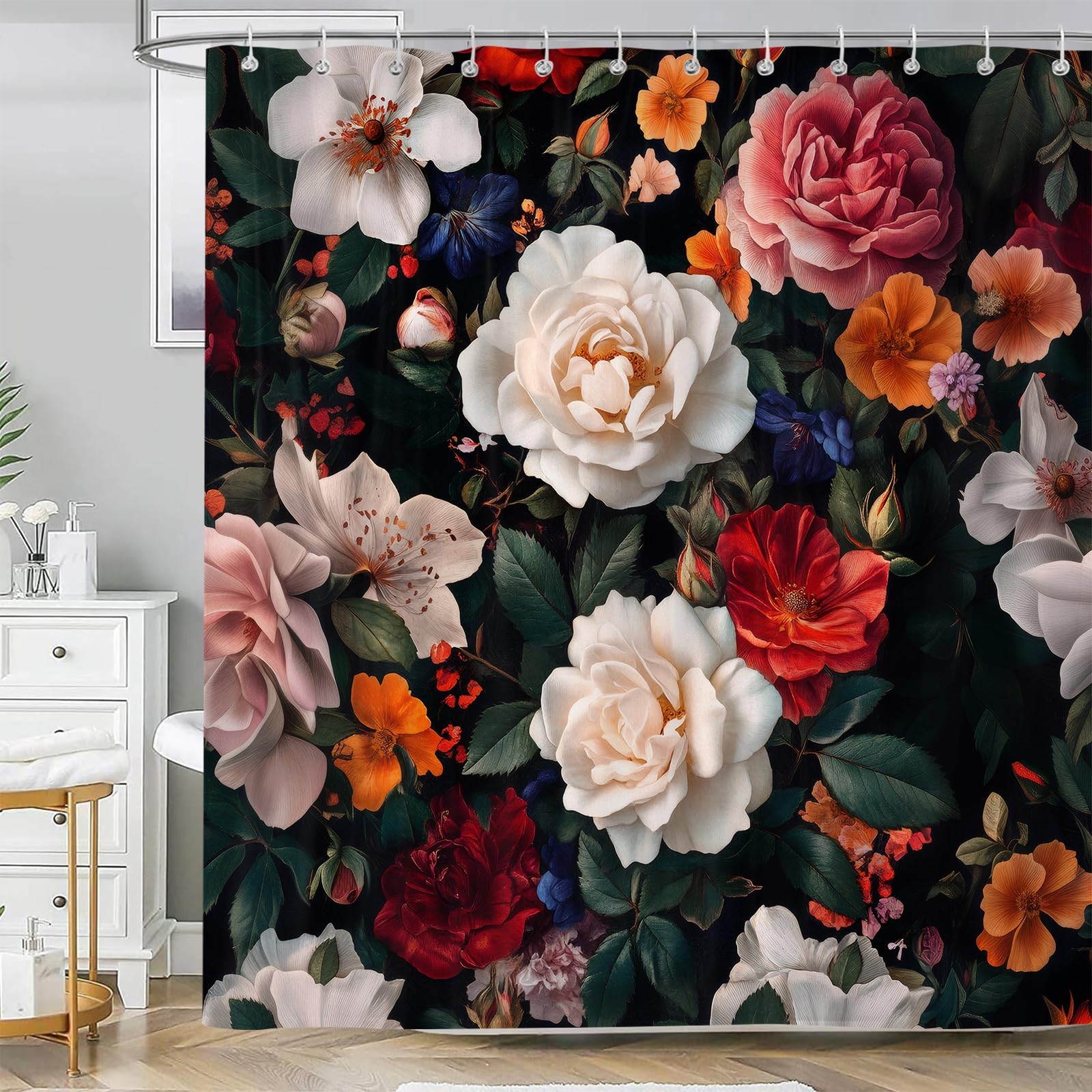 Custom Printed Bath Curtain — custom printed polyester bath curtain detail view