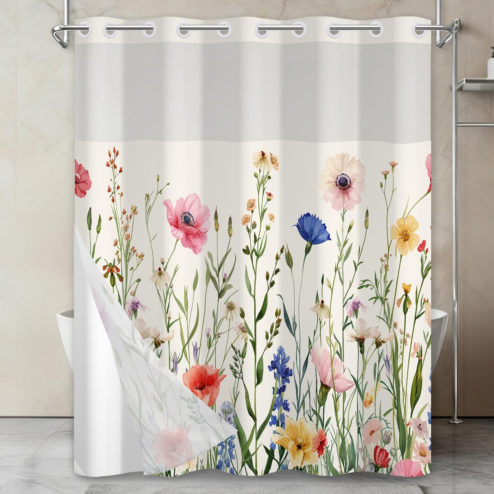 Custom Printed Bath Curtain — custom printed polyester bath curtain