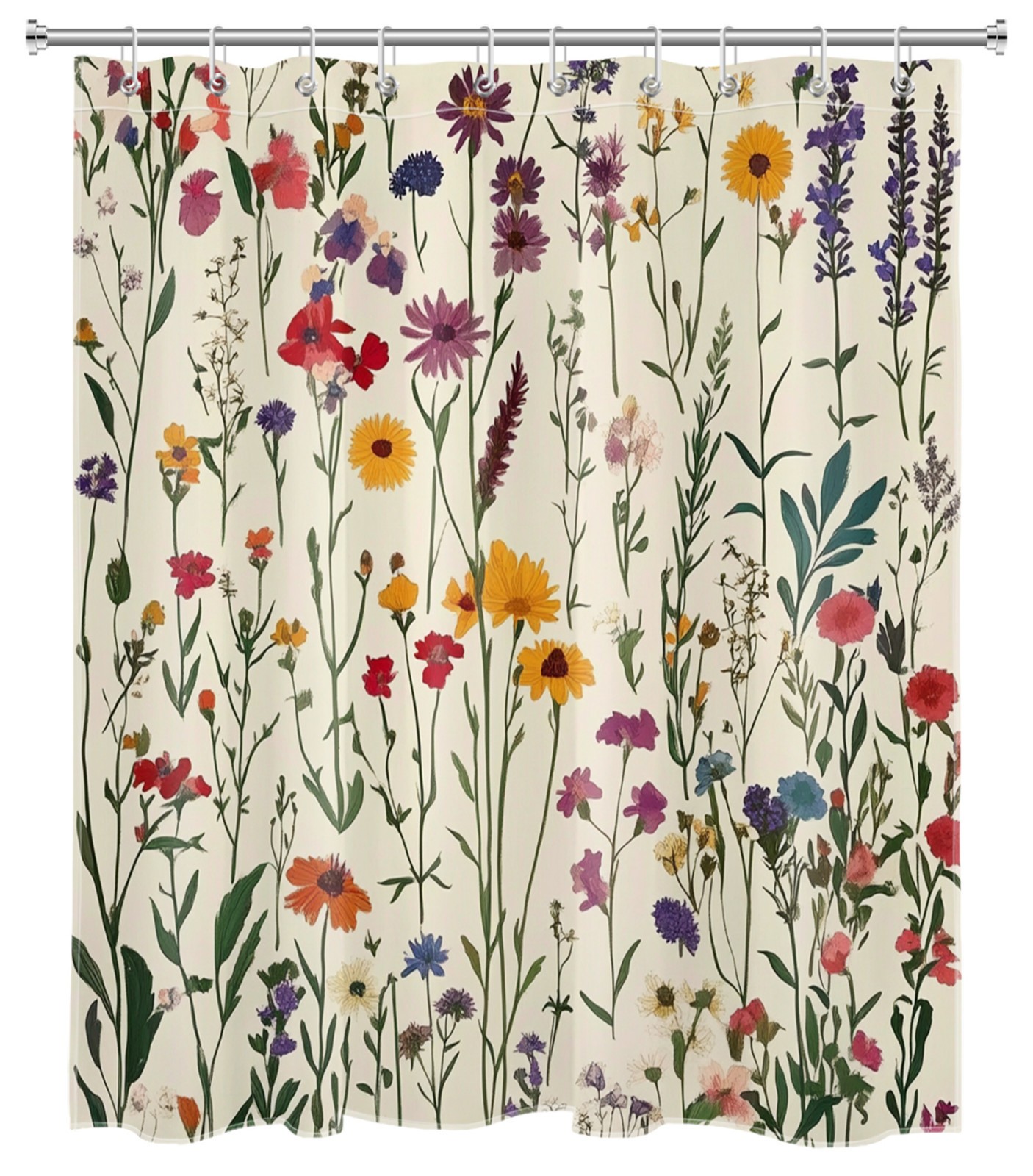 Custom Printed Bath Curtain — custom printed polyester bath curtain detail view