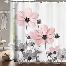 Unique Floral Shower Curtain for Bathroom Decor 71"W x 71"L (Pack of 1) Pink — custom printed polyester bath curtain