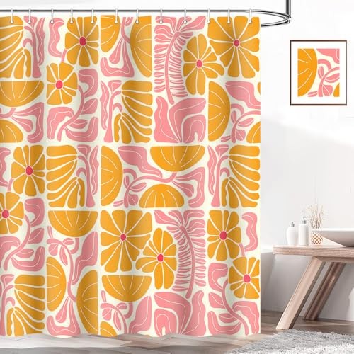 Custom Printed Bath Curtain — custom printed polyester bath curtain detail view