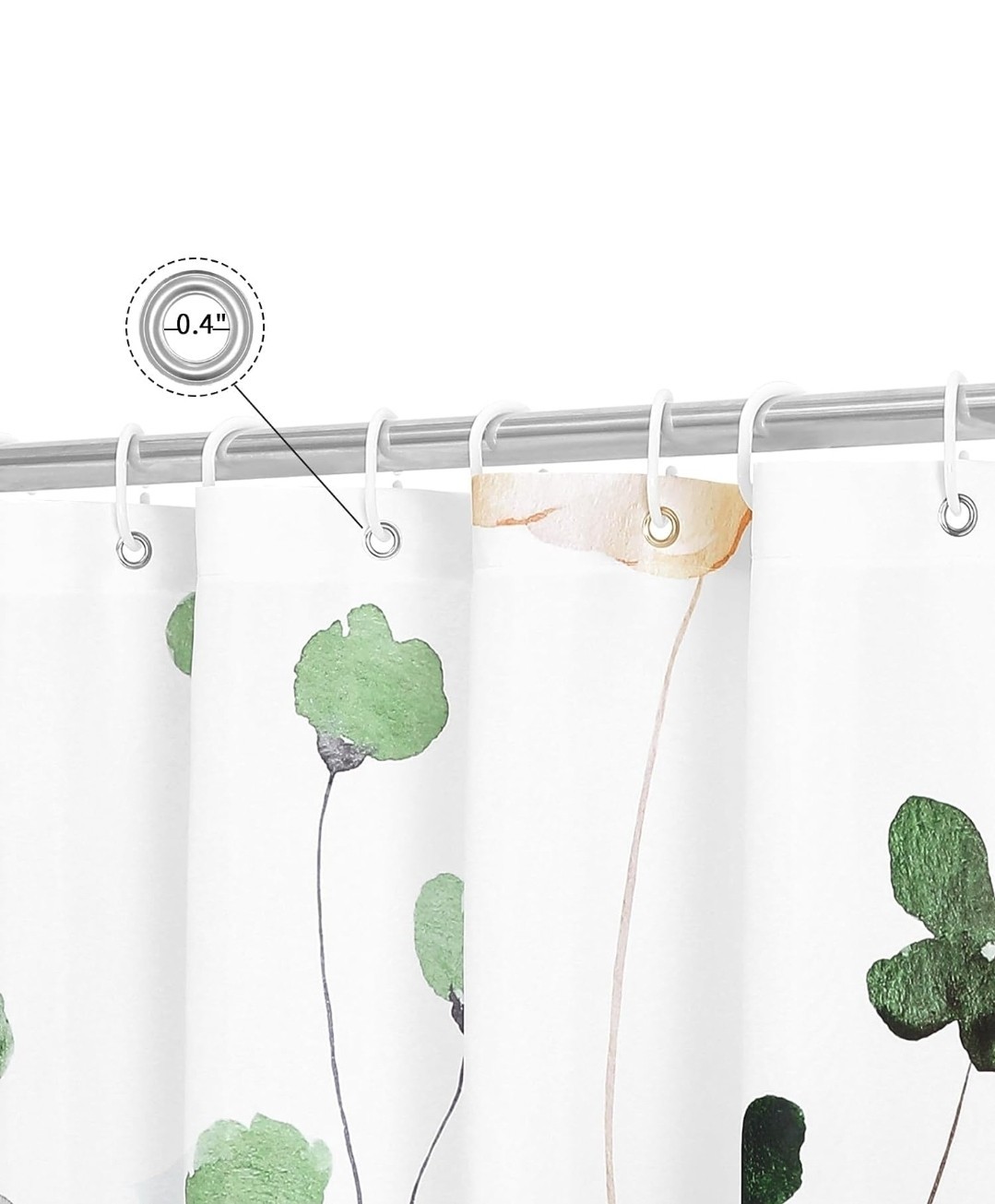 Custom Printed Bath Curtain — custom printed polyester bath curtain detail view