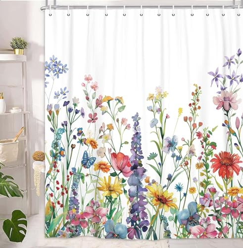 Custom Printed Bath Curtain — custom printed polyester bath curtain detail view