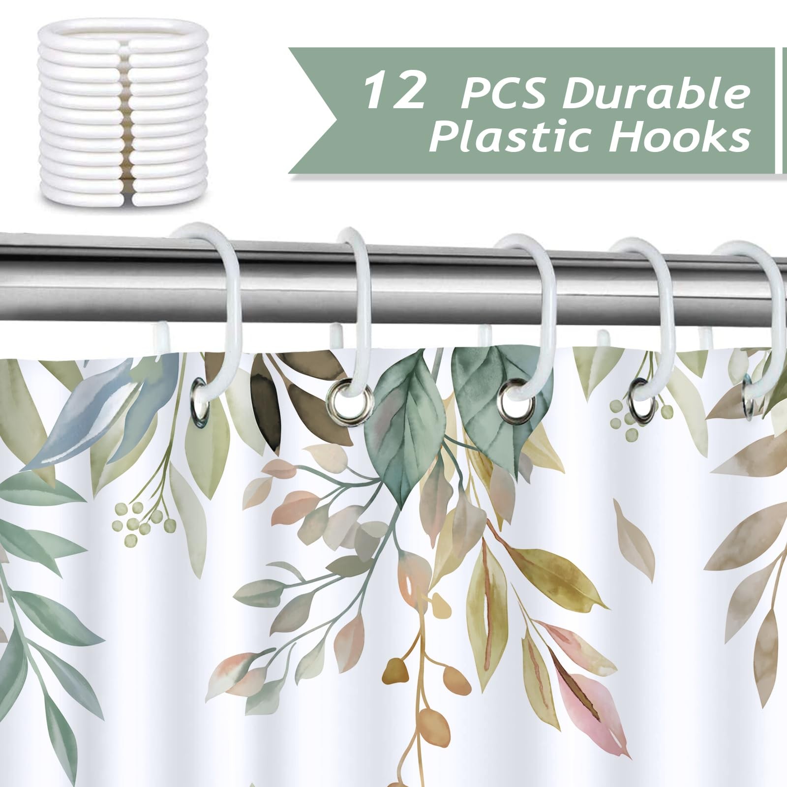 Custom Printed Bath Curtain — custom printed polyester bath curtain detail view