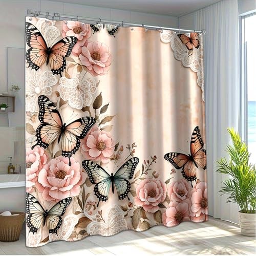 Custom Printed Bath Curtain — custom printed polyester bath curtain detail view