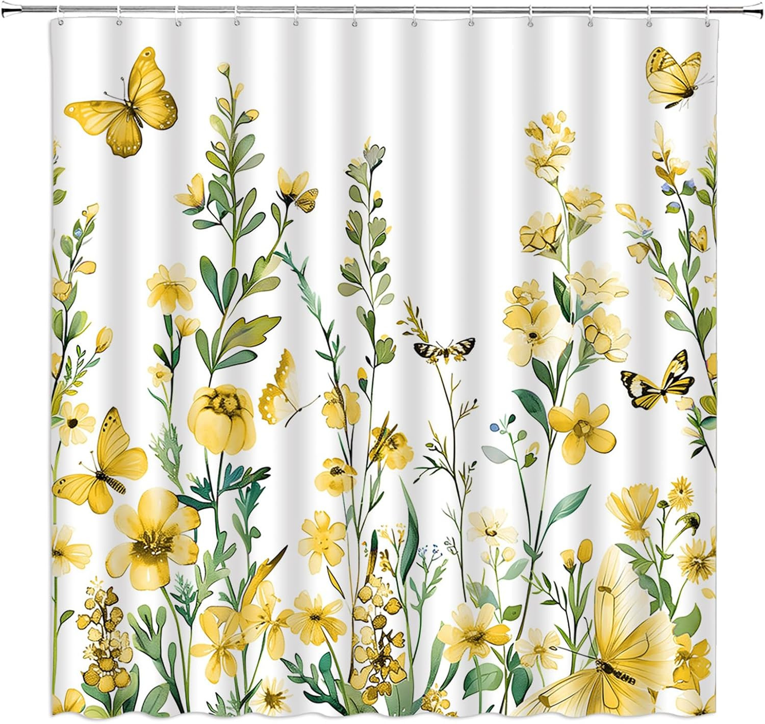 Custom Printed Bath Curtain — custom printed polyester bath curtain detail view
