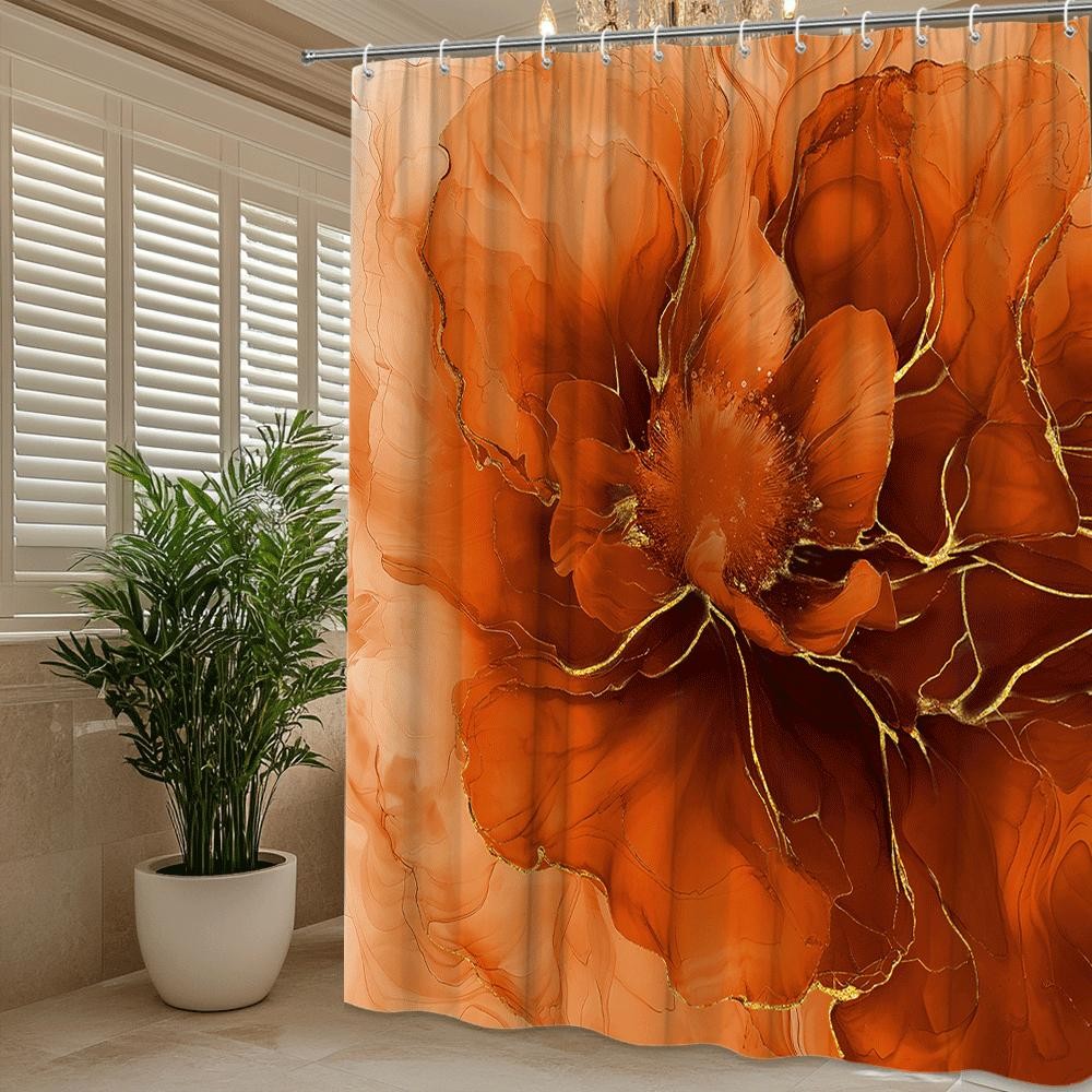 Custom Printed Bath Curtain — custom printed polyester bath curtain detail view