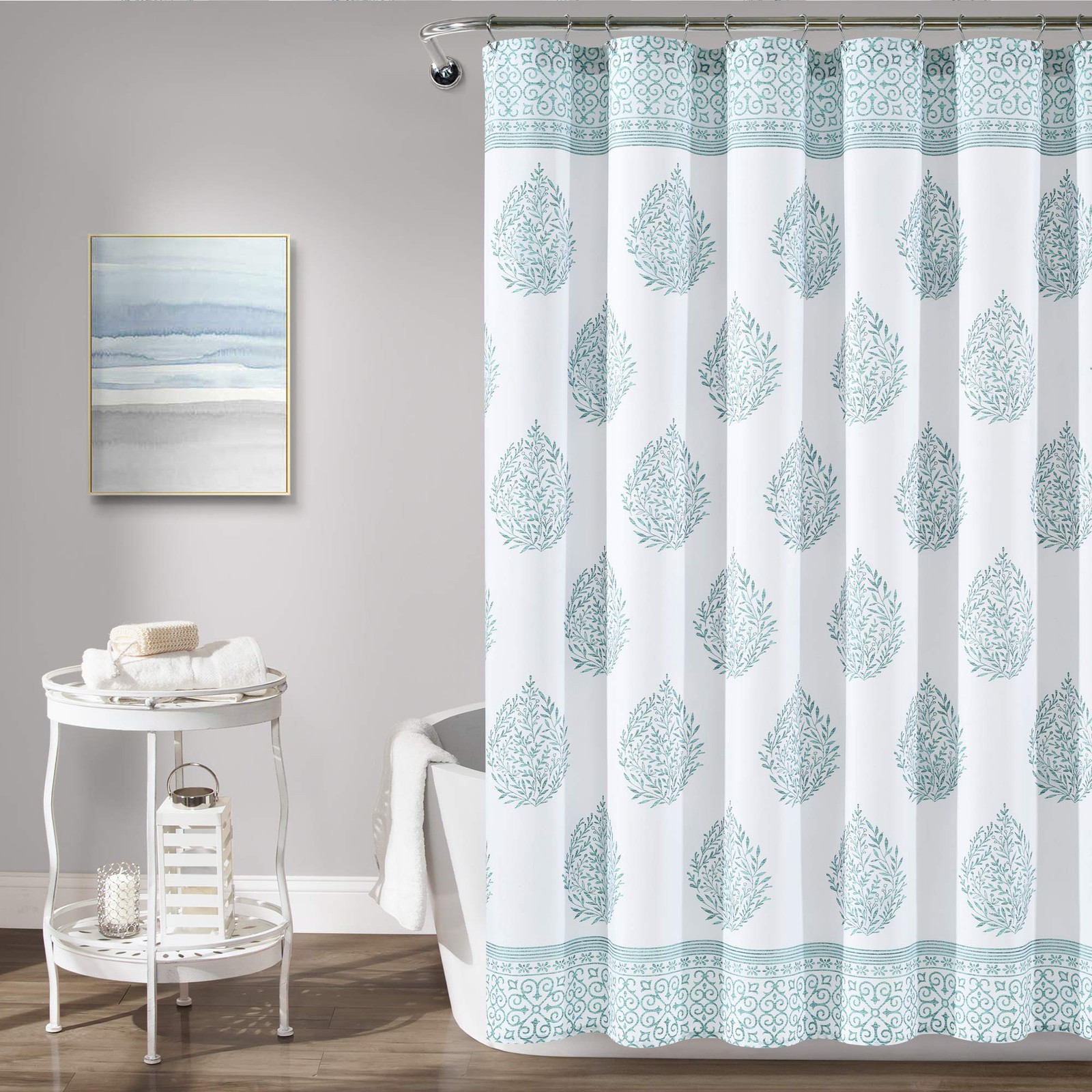 Custom Printed Bath Curtain — custom printed polyester bath curtain