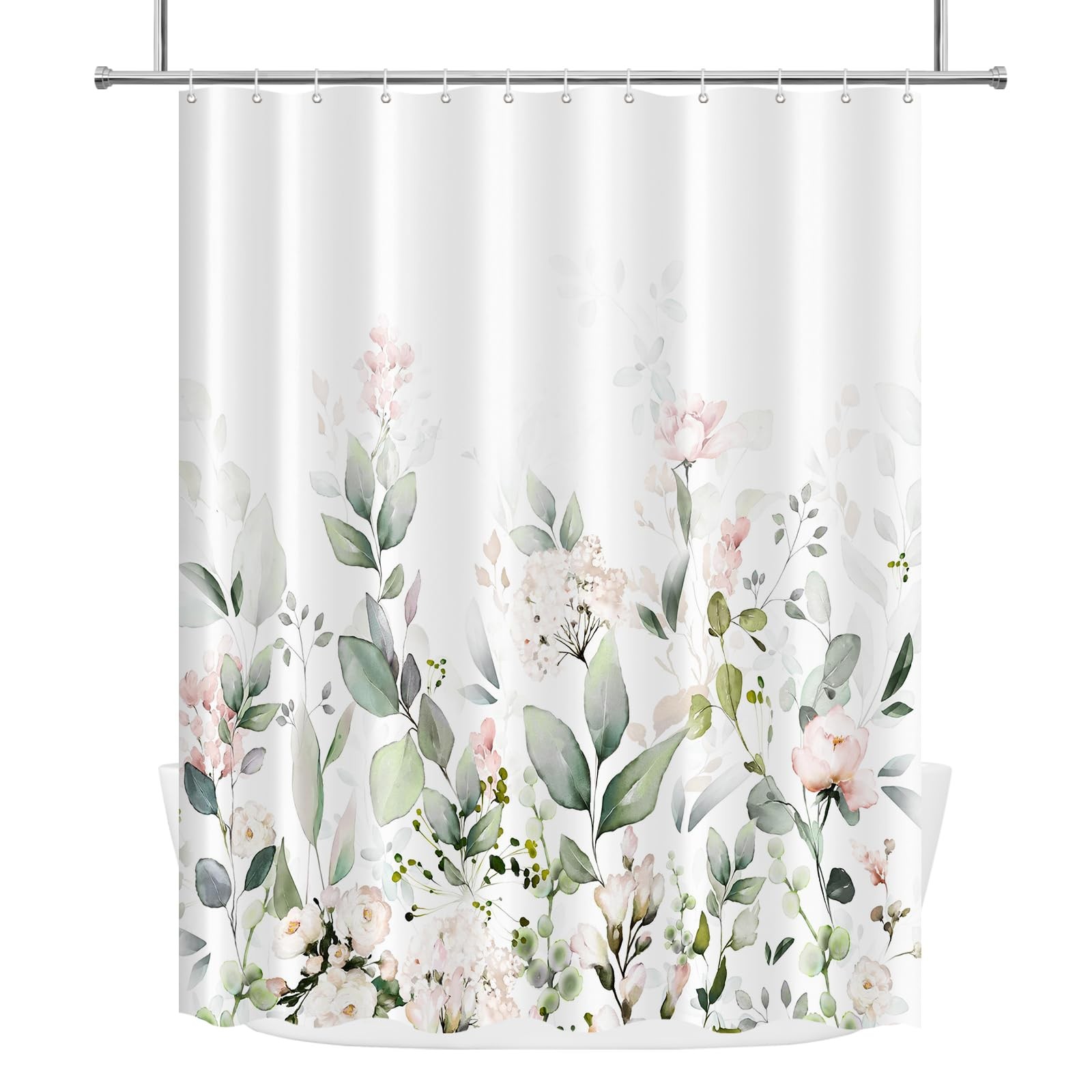 Custom Printed Bath Curtain — custom printed polyester bath curtain detail view