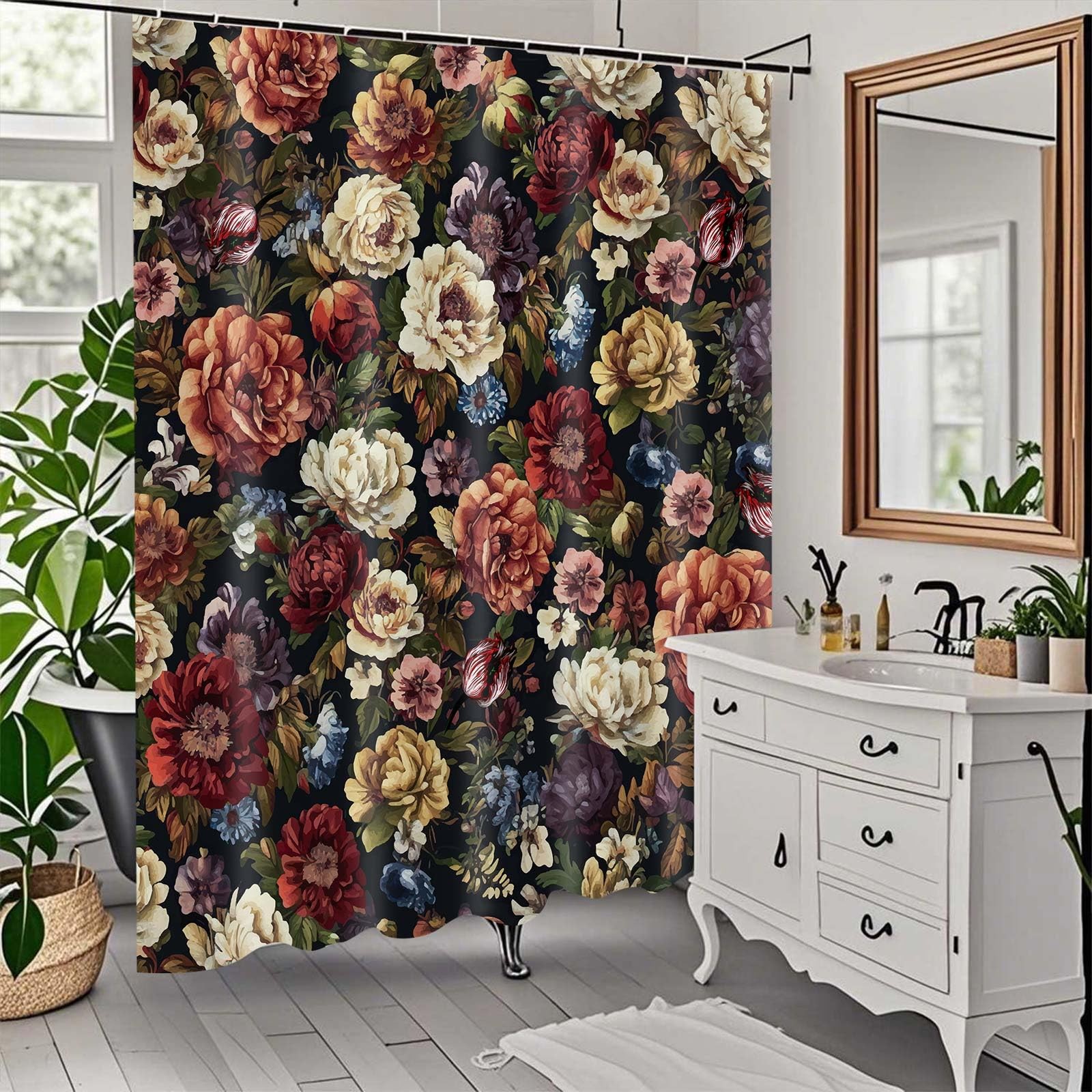 Custom Printed Bath Curtain — custom printed polyester bath curtain detail view