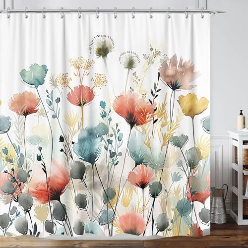 Custom Printed Bath Curtain — custom printed polyester bath curtain
