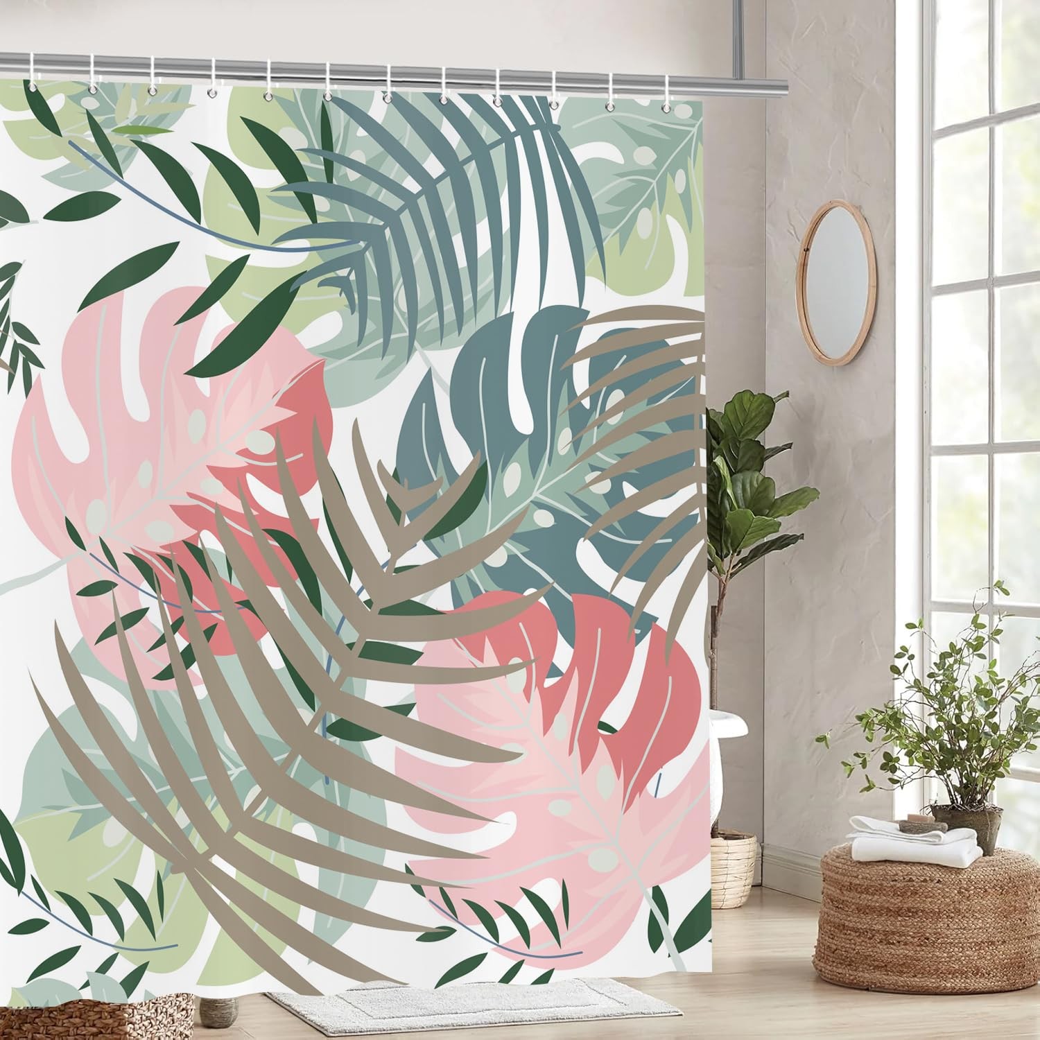 Custom Printed Bath Curtain — custom printed polyester bath curtain detail view