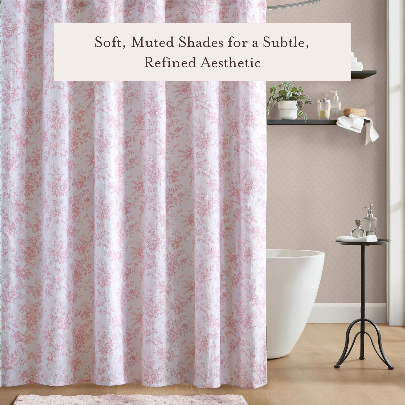 Custom Printed Bath Curtain — custom printed polyester bath curtain detail view