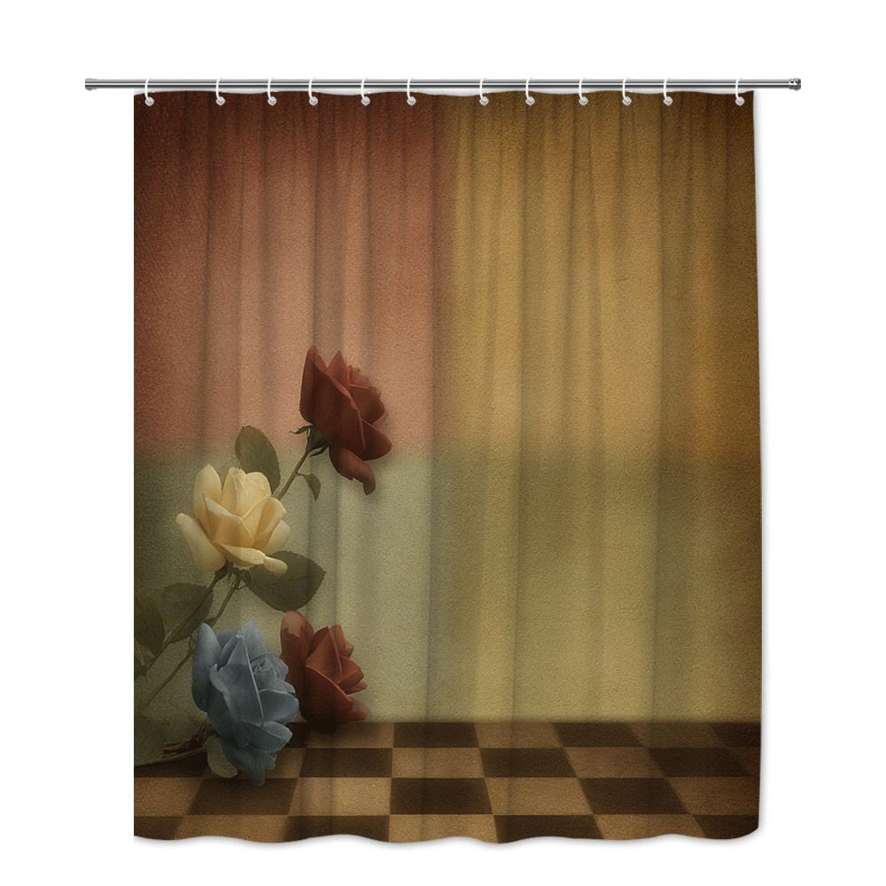 Custom Printed Bath Curtain — custom printed polyester bath curtain detail view