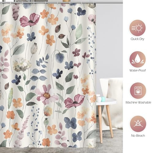 Custom Printed Bath Curtain — custom printed polyester bath curtain detail view