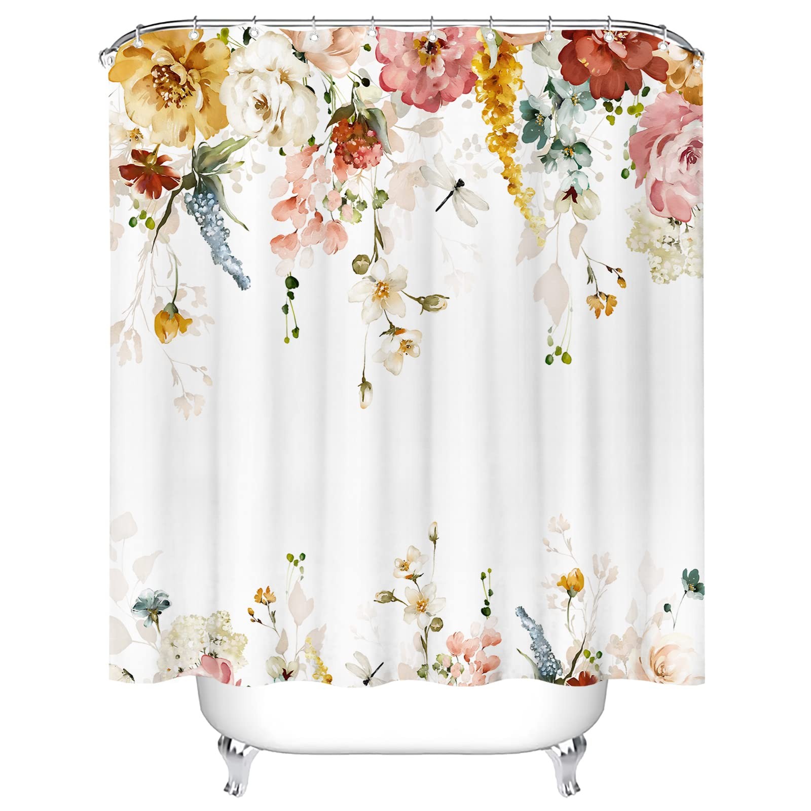 Custom Printed Bath Curtain — custom printed polyester bath curtain detail view