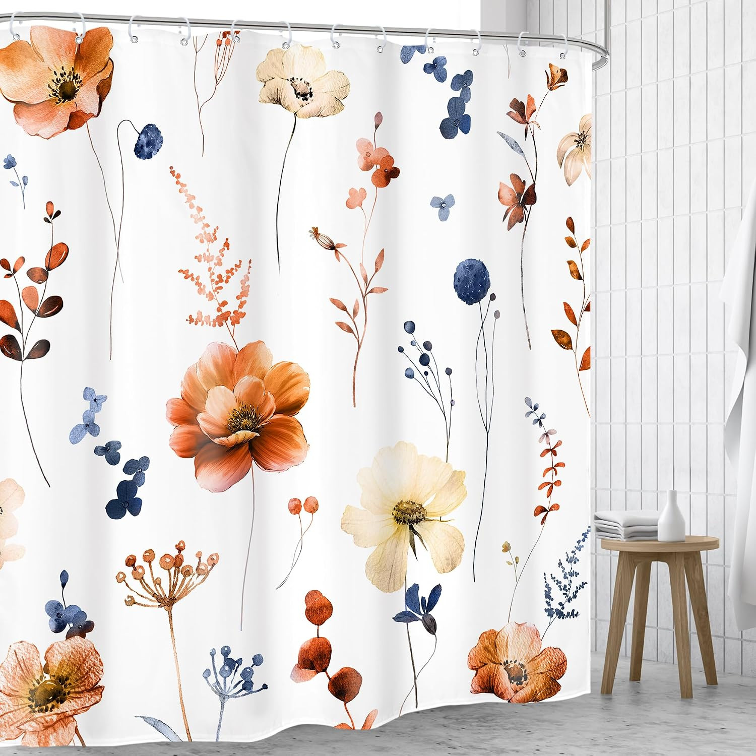 Custom Printed Bath Curtain — custom printed polyester bath curtain detail view