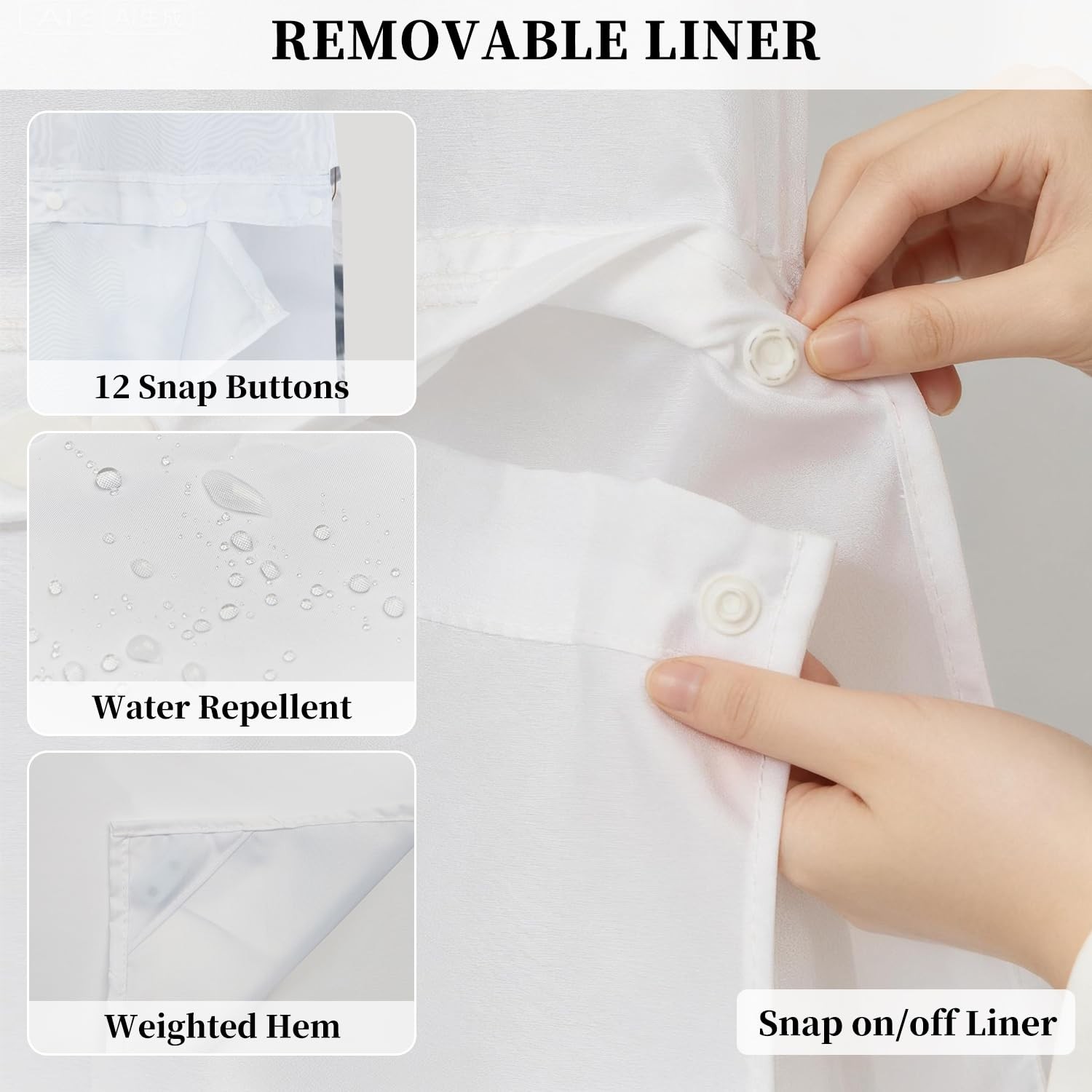 Custom Printed Bath Curtain — custom printed polyester bath curtain detail view