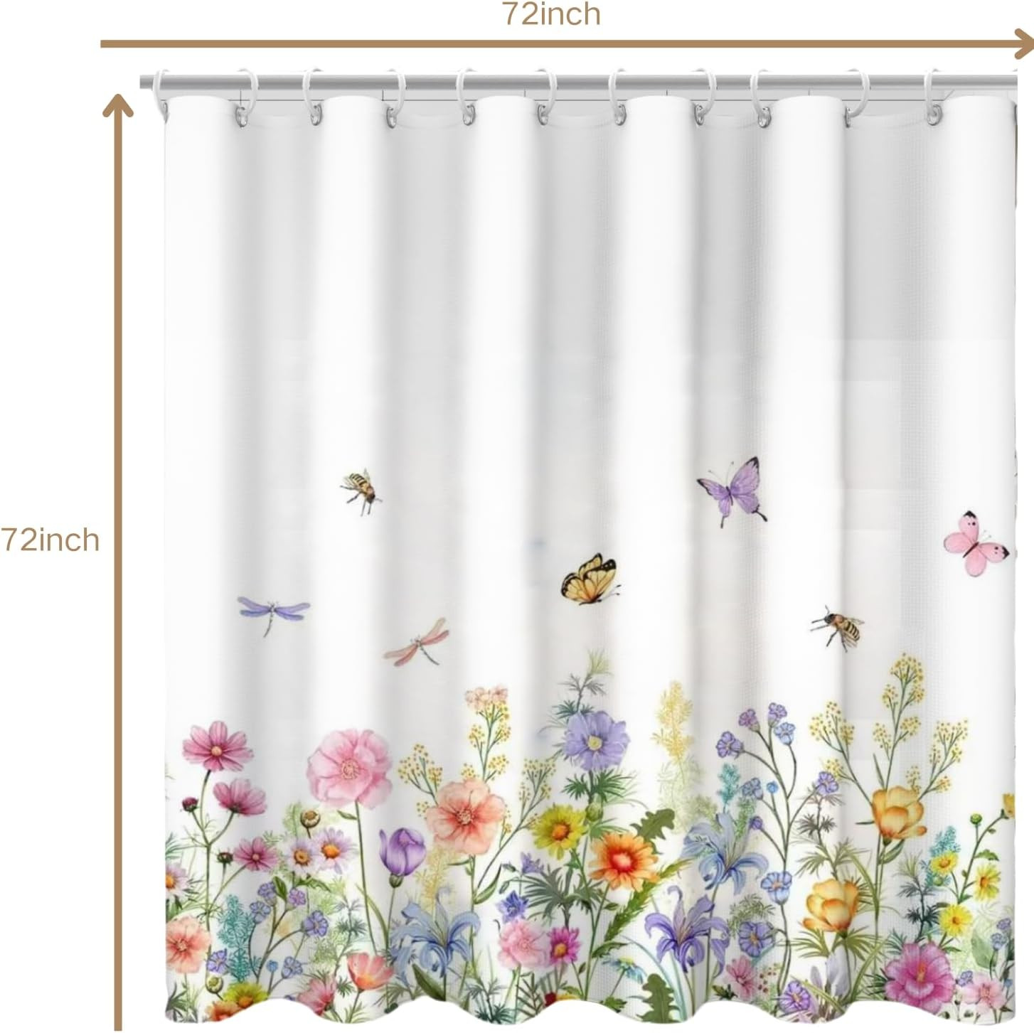 Custom Printed Bath Curtain — custom printed polyester bath curtain detail view
