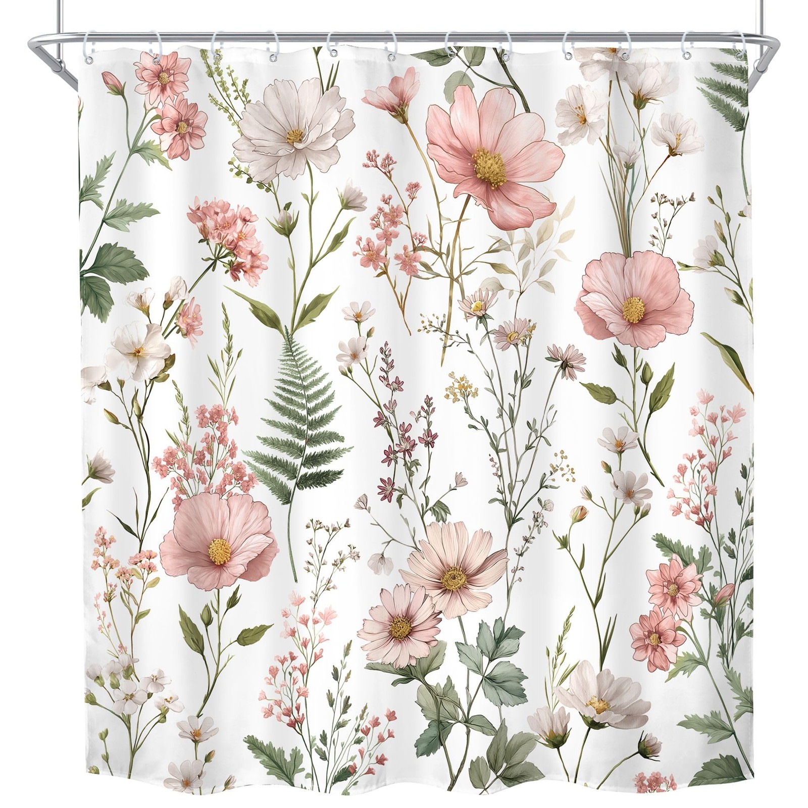 Custom Printed Bath Curtain — custom printed polyester bath curtain detail view