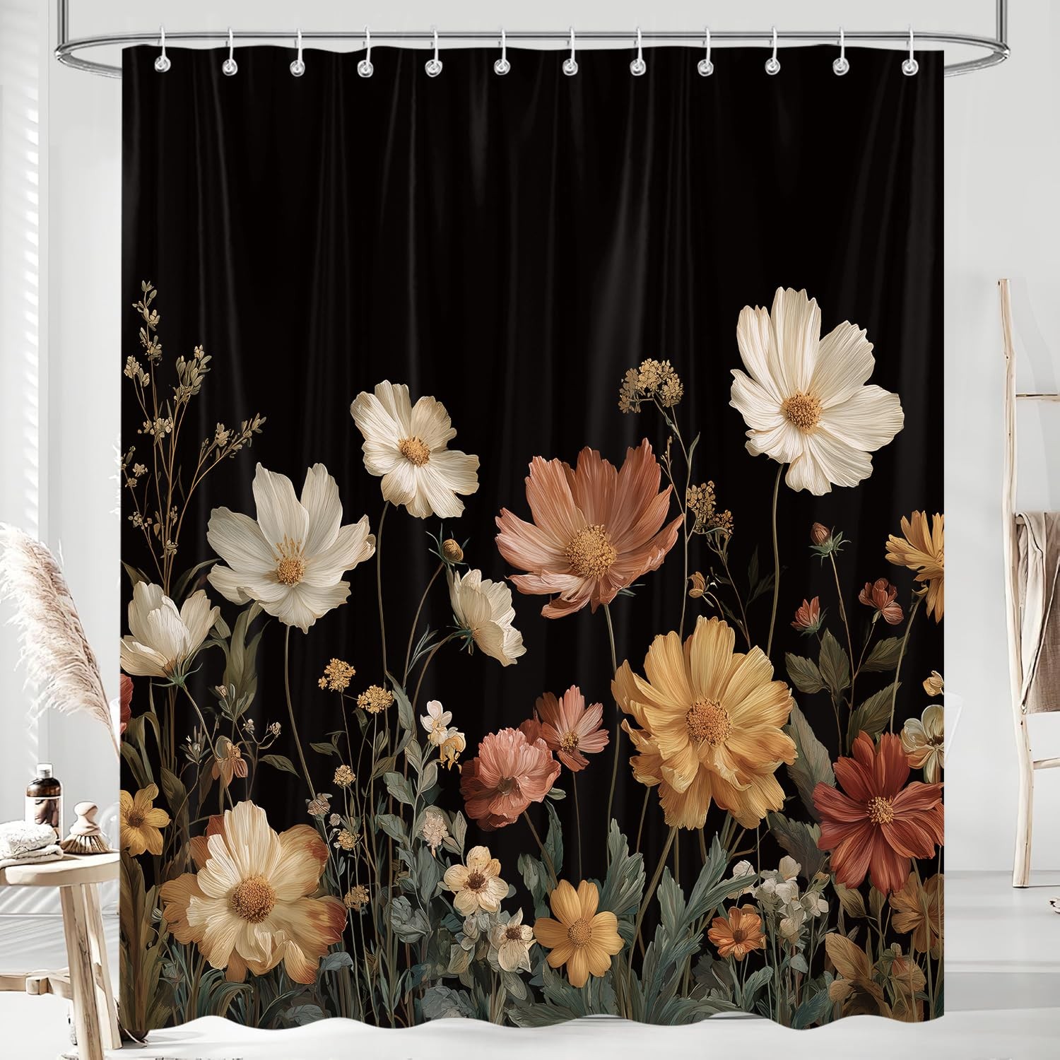 Custom Printed Bath Curtain — custom printed polyester bath curtain detail view