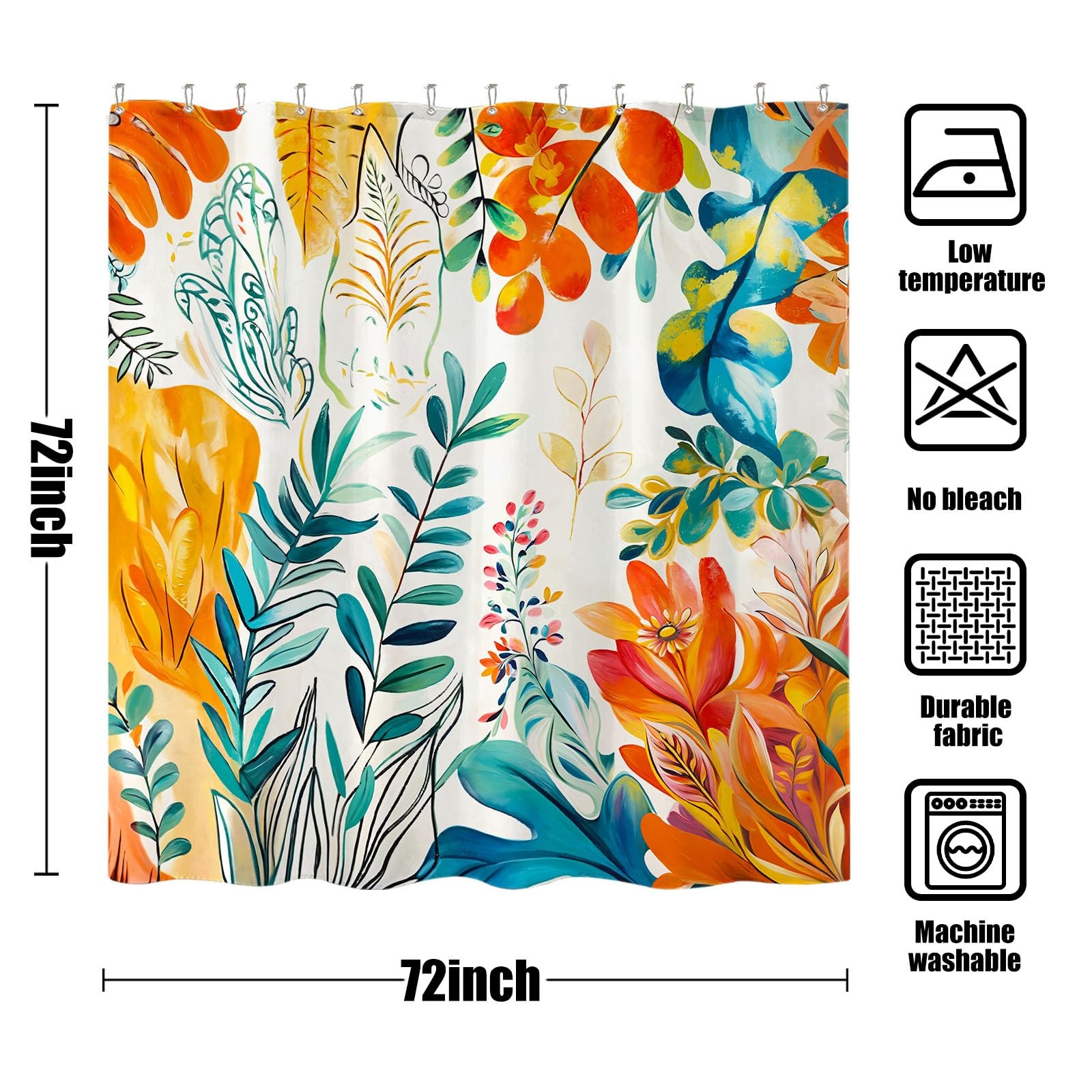 Custom Printed Bath Curtain — custom printed polyester bath curtain detail view
