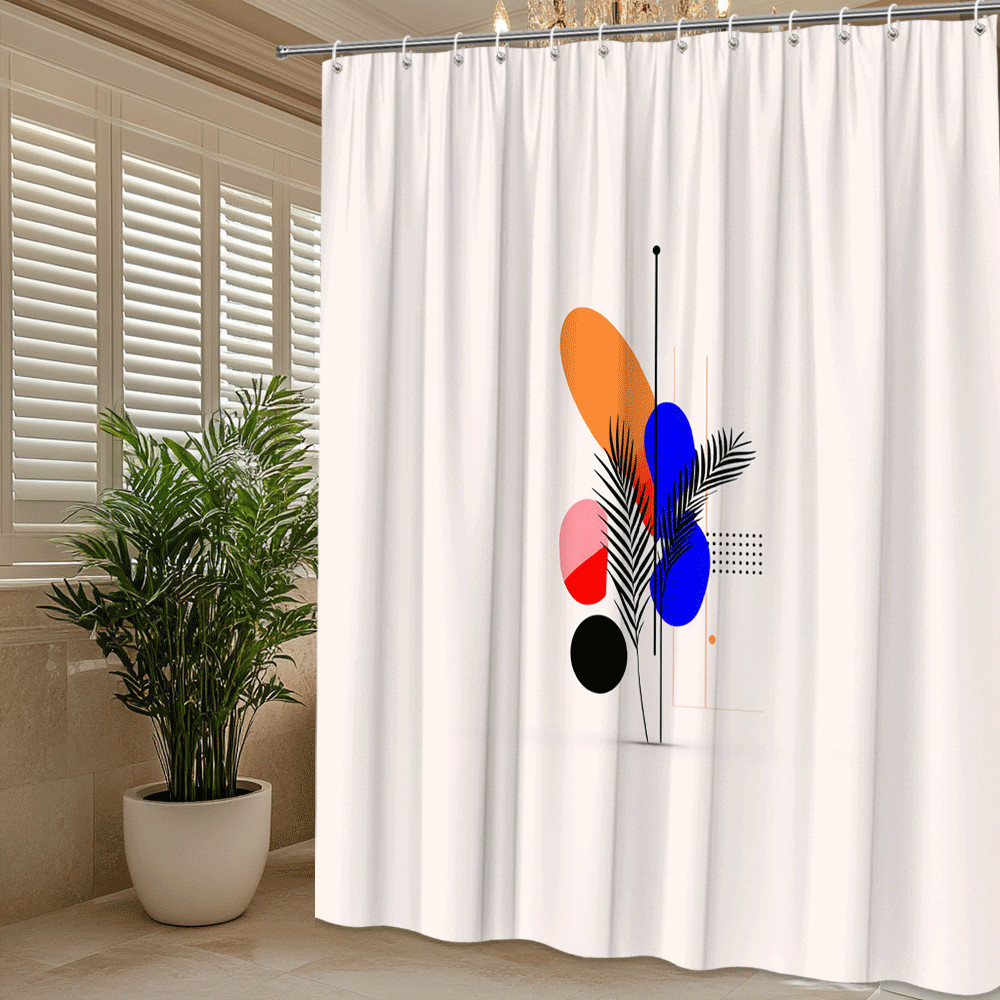 Custom Printed Bath Curtain — custom printed polyester bath curtain detail view