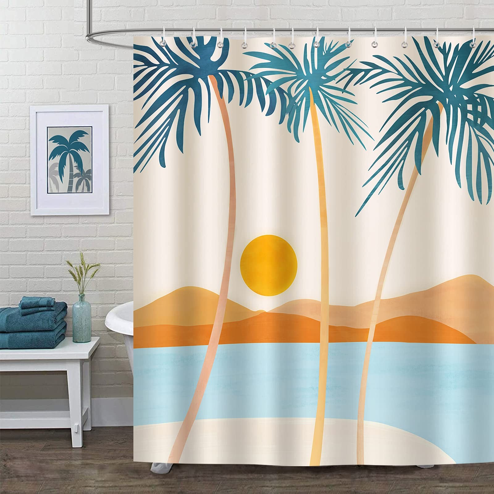 Custom Printed Bath Curtain — custom printed polyester bath curtain detail view