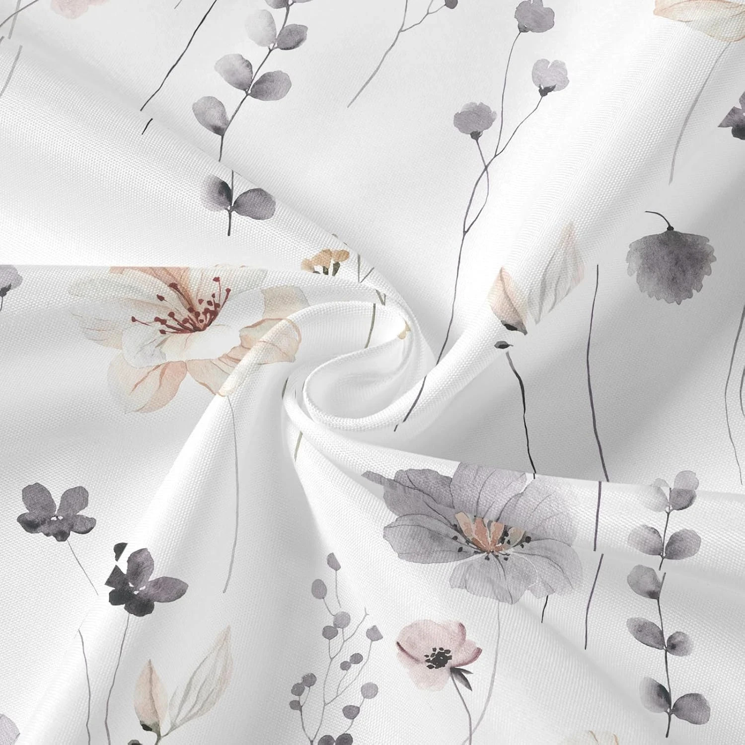 Custom Printed Bath Curtain — custom printed polyester bath curtain detail view