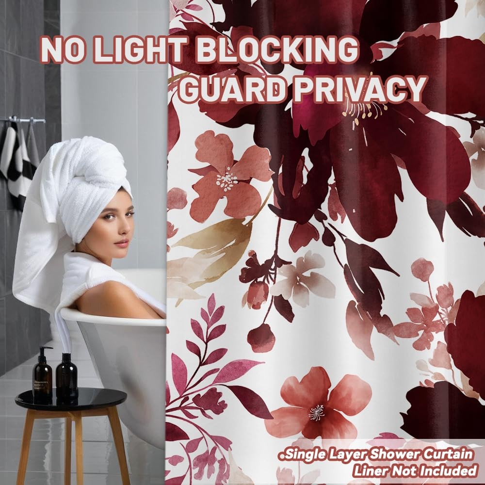 Custom Printed Bath Curtain — custom printed polyester bath curtain detail view