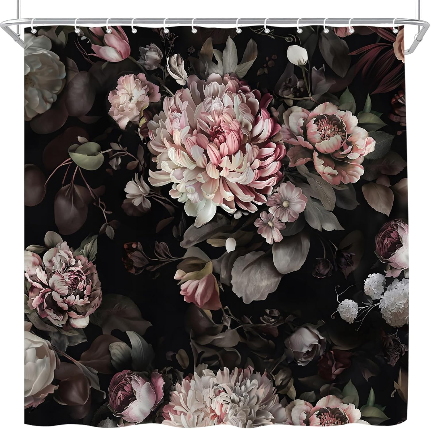 Custom Printed Bath Curtain — custom printed polyester bath curtain detail view